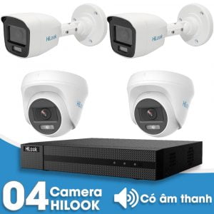 Lắp đặt trọn bộ 4 camera giám sát 2.0MP HiLook - Có âm thanh 4 Lắp đặt trọn bộ 4 camera giám sát 2.0MP HiLook - Có âm thanh