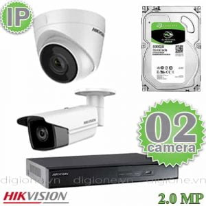 Lắp Đặt Trọn Bộ 2 Camera IP Giám Sát 2.0M Hikvision