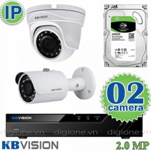 Lắp đặt trọn bộ 2 camera IP giám sát 2.0MP KBvision