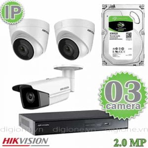 Lắp Đặt Trọn Bộ 3 Camera IP Giám Sát 2.0M Hikvision