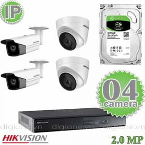 Lắp Đặt Trọn Bộ 4 Camera IP Giám Sát 2.0M Hikvision