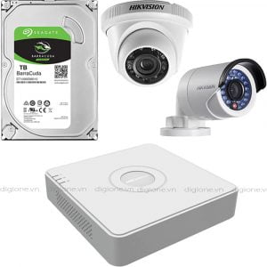 Lắp đặt trọn bộ 2 camera giám sát 2.0M Hikvision