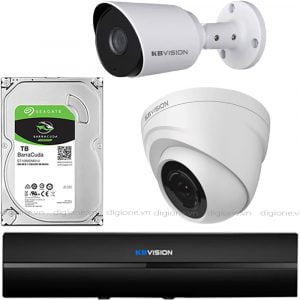 Lắp đặt trọn bộ 2 camera giám sát 2.0M KBvision