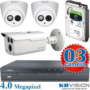 Lắp đặt trọn bộ 3 camera giám sát 4.0MP KBvision