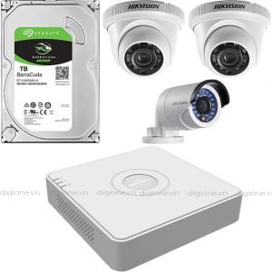 Lắp đặt trọn bộ 3 camera giám sát 2.0M Hikvision