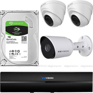 Lắp đặt trọn bộ 3 camera giám sát 2.0MP KBvision