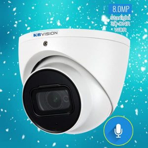 Lắp đặt trọn bộ 4 camera giám sát 8.0M(4K) KBvision (Nghe được âm thanh)