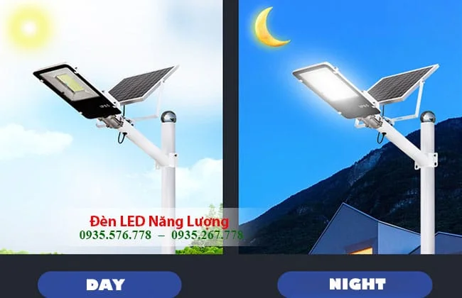 đèn đường năng lượng mặt trời 50w tự động sáng khi về đêm