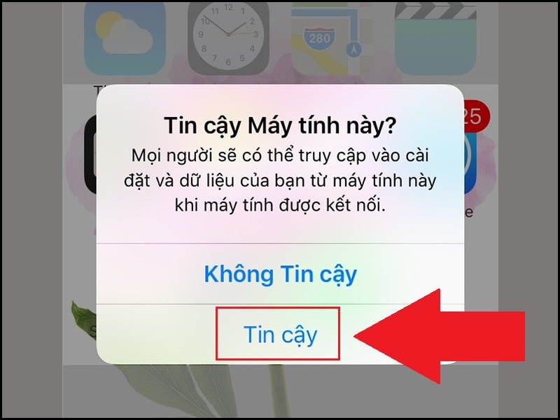 Bật Tin cậy khi kết nối