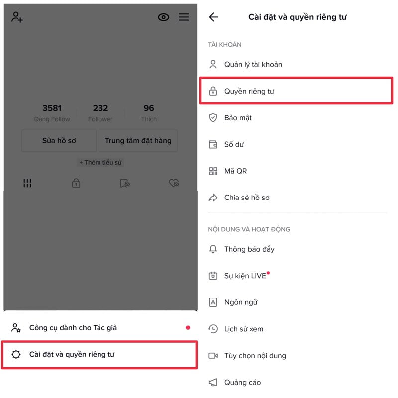 Cách tắt lịch sử xem bài đăng của người khác trên TikTok đảm bảo sự riêng tư