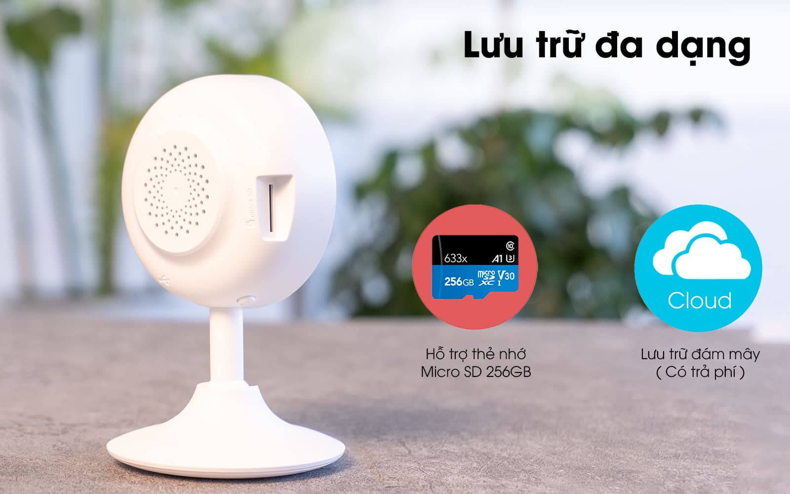 camera ezviz c1c-b Hỗ trợ thẻ nhớ