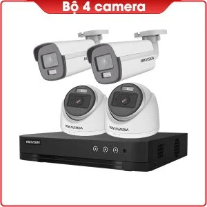 Bộ 4 Camera HIKVISION 2mp - Thu Tiếng - Có Màu Ban Đêm